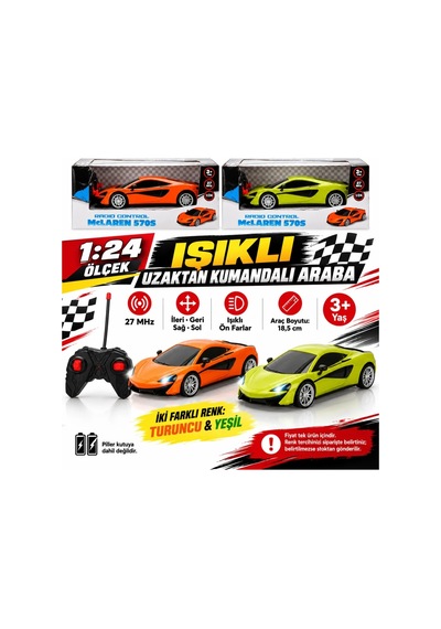 Uzaktan Kumandalı Işıklı Mclaren 570s 1:24 Sarı
