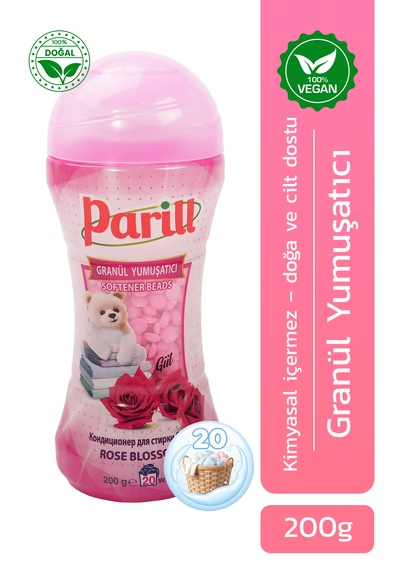 Parill Organik Vegan Granül Yumuşatıcı Gül Kokulu, 200g, Yerli Üretim Tekli