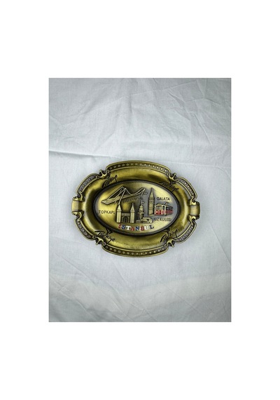 İstanbul Temalı Olips Şekilli Küllük 13 10 Cm 3d Kabartmalı Figürlü 790608405
