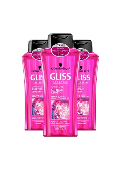 Gliss Supreme Length Şampuan 400 ml X3