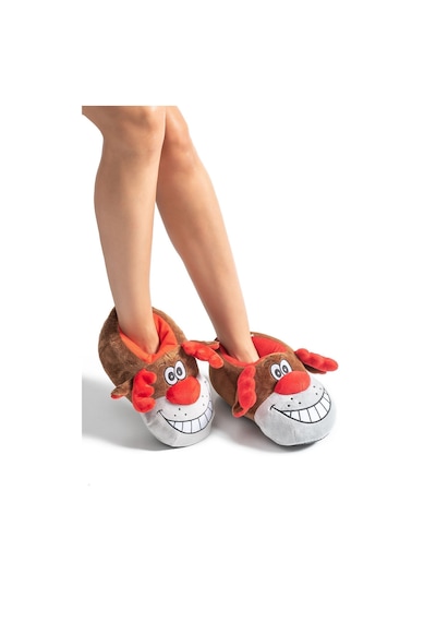 Twigy Happy Unisex Hayvanlı Panduf Kahverengi 36/43 AA0632