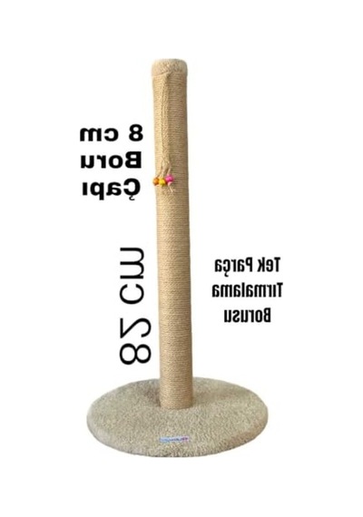 82 Cm Yuvarlak Taban Kedi Tırmalama Tahtası, 8 Cm Boru Çapı