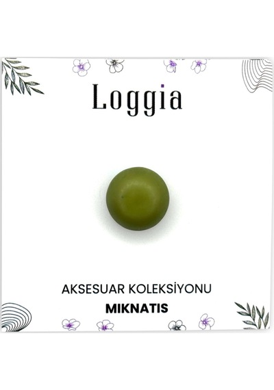 Loggia Eşarp Ve Şal Mıknatısı Soft Haki Yeşil Renk - Başörtü Tutucu Kadın Tesettür Aksesuar Mıknatıs Haki