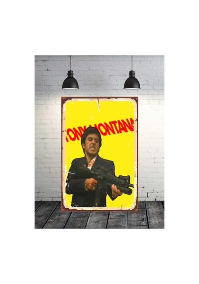 Tony Montana Tasarımlı 20x30 Cm Retro Ahşap Tablo Çok Renkli - 743297744 Çok Renkli