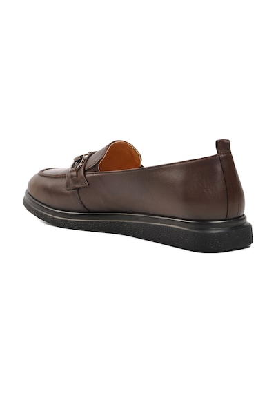 Ayakmod 44280 Kahve Hakiki Deri Kadın Loafer Ayakkabı 001