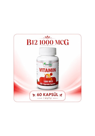 Vitamin B12 1000 Mcg 60 Bitkisel Kapsül B12 Takviye Edici Gıda