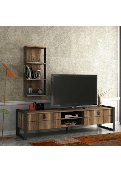 Dekorister Exclusive Lost Metal Tv Ünitesi Ceviz