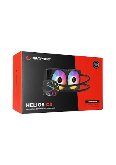 Rampage Helıos C2 Siyah 240 2x120mm Raınbow Fanlı Sıvı Soğutma Si