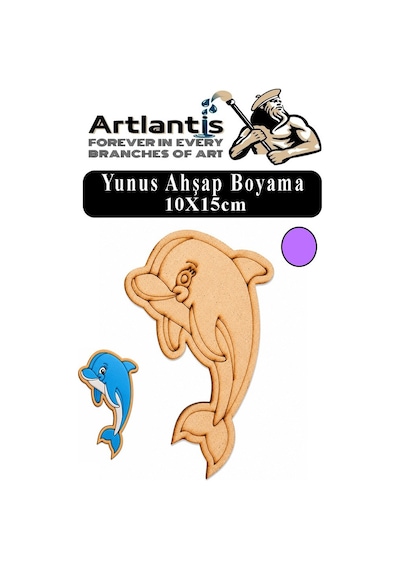 Ahşap Boyama Deniz Canlıları 1 Adet 10x15cm Boyama Figürü Etkinlik Çoçuk Gelişim Motor Beceri Kreş Anasınıfı Lila