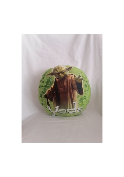 Yoda Desenlı Tasarım Yastık Yesıl