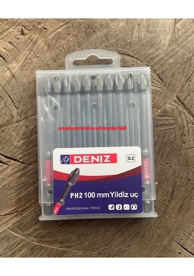 Dnz S2 İmpact Ph2 Mıknatıslı Yıldız Bits Uç Ph2 Sac Vida Sıkma Ucu 10pcs 100mm