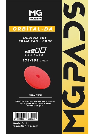 Mg Pads Orbital Ara Kesim İnce Pasta Süngeri Kırmızı - 175/15