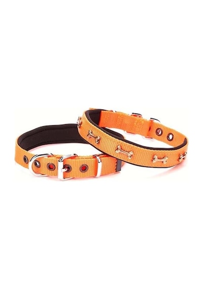 Doggie Comfort Dokuma Kemikli Köpek Boyun Tasması S Turuncu 2 Turuncu