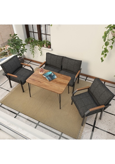 Mygusi Hayal Balkon, Bahçe, Cafe, Teras - Metal Kanepe Koltuk Takımı - 2+1+1 Masali Antrasit Mygusi Hayal Balkon, Bahçe, Cafe, Teras - Metal Kanepe Koltuk Takımı - 2+1+1 Masali Antrasit