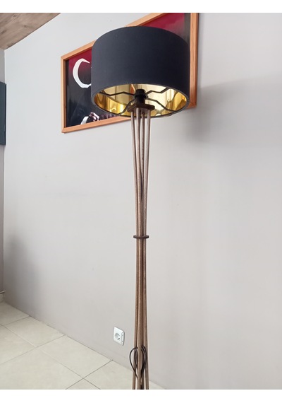 Balsa Dekor Ahşap Lambader Ceviz Siyah Gold Altın - Siyah