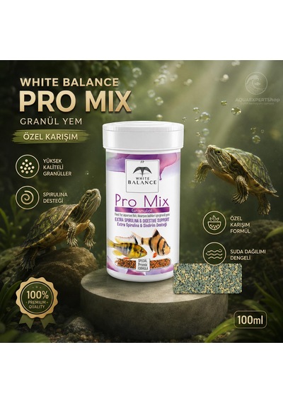 White Balance Pro Mix Granül Yem - Özel Karışım - Akvaryum Balık Yemi - 100 Ml