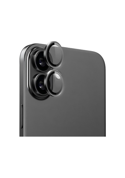 Ennar Apple Uyumlu iPhone 16 Plus - 16 Metal Çerçeveli Kamera Koruma Lensi Mtlns07 Siyah