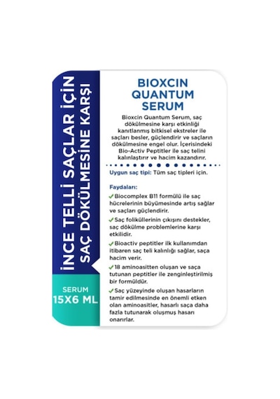 Quantum Serum 15x6 Ml+quantum Bio Activ Şampuan Kuru-normal Saçlar Için 300 Ml