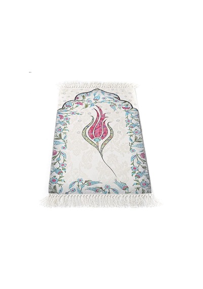İnce Pamuk Çocuk Seccadesi Fuşya Lale 44x77 Cm-180 Gr-tesbih Hediyeli Çok Renkli