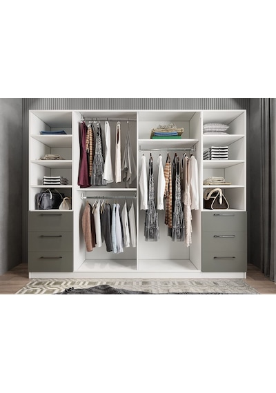 Zeren 6 Kapaklı Çekmeceli Gardırop Dolap Fb 270 Cm