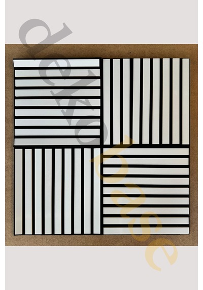 Beyaz 40x40cm Yeni Nesil Akustik Ahşap Duvar Paneli