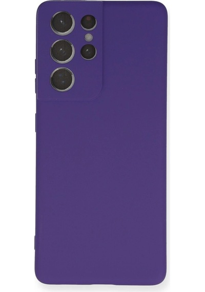 Newface - 56 - Samsung Galaxy Uyumlu  S21 Ultra Kılıf Nano İçi Kadife Silikon - Ece-umay - - Mor