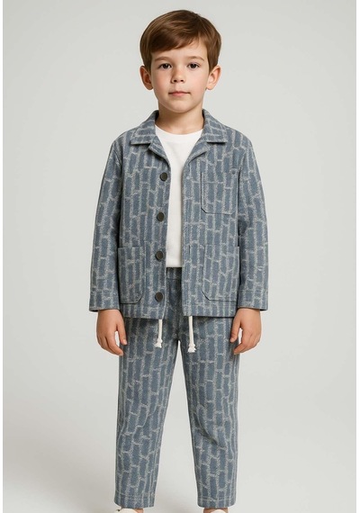 Nanica Kids Erkek Çocuk Jakarlı Ceket Nc-126512 İndigo
