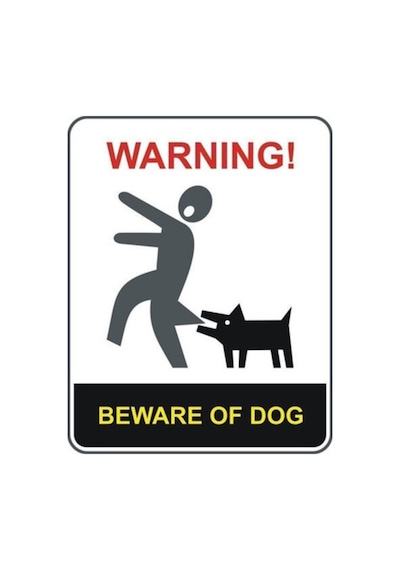 Dikkat Köpekler Uyarı Araba Sticker 18Cm