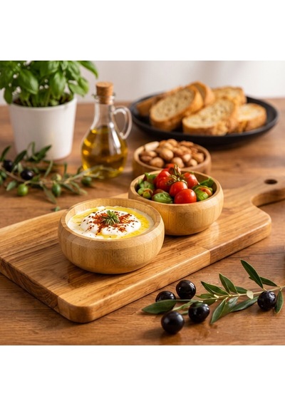 Bambu Çerezlik - Üçlü Set Kahverengi