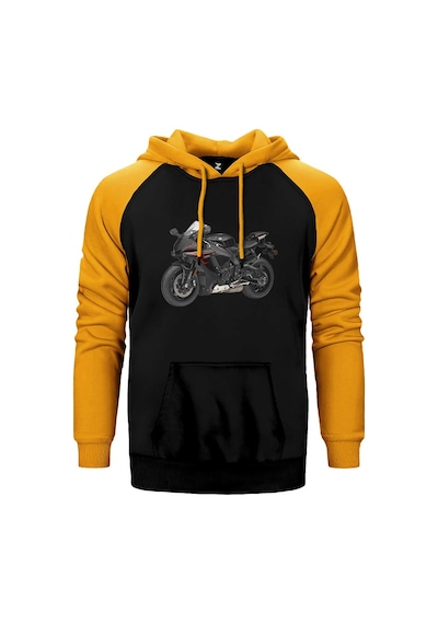 Yamha Yzf-r1 Sarı Renk Reglan Kol Kapşonlu Sweatshirt Sarı