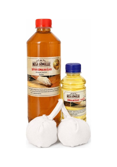 Şeffaf Gomalak 1 Litre + 250ml Cila Yağı + 2 Adet Sürme Topu