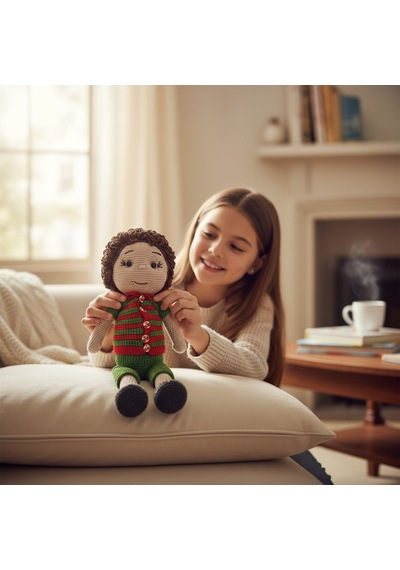 Amigurumi Oyuncak Erkek Bebek El Örgüsü Oyun Arkadaşı Çok Renkli