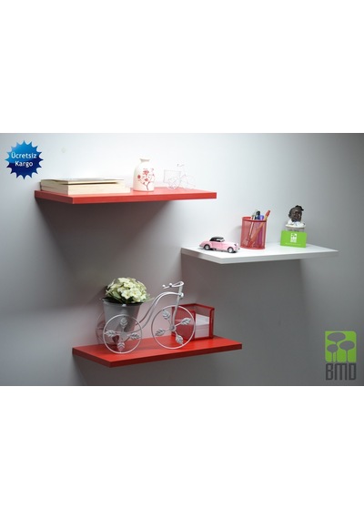 Peakdizayn Fanatiklere Özel 3'Lü Duvar Raf Seti 50*70*90*20Cm