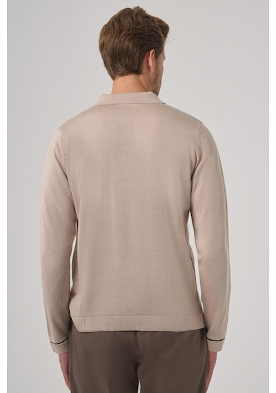 Morven Erkek Bej Trend Polo Yaka Gömlek Triko 26kc017005653 Bej Bej