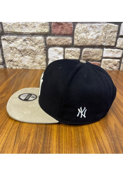 Hamze Ny Newyork Nakışlı Hiphop Snapback Rapper Drip Şapka Cap Siyah - Bej