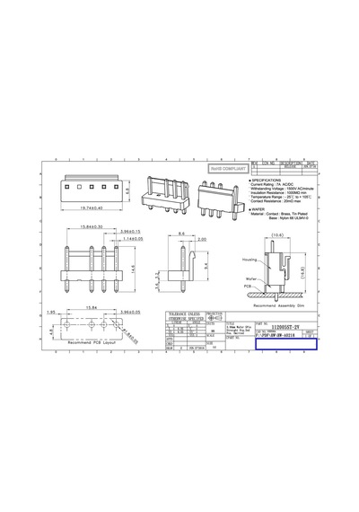4 Pin 5 Pozisyon Jst Vh 3.96mm Düz Konnektör Erkek