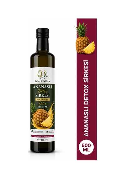 Diyarından Ananaslı Detox Sirkesi 500 Ml Doğal Fermente İçecek Sirkesi Katkısız Ananas Aromalı Sirke