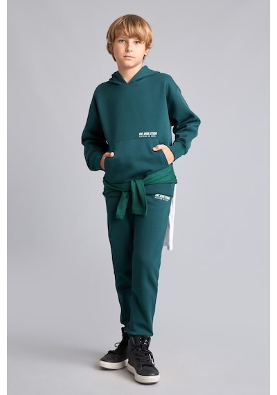 Defacto Baskılı Lastikli Paça Kalın Kumaş Jogger Eşofman Altı Erkek Çocuk H9685a826wngn1040 Yeşil-gn1040