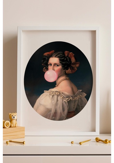 Klasik Portre Pop Art Çerçeveli Tablo Modern Ve Klasik Sanat Tasarımı Espirili Tablo Altered Art