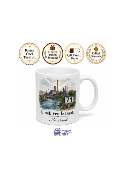Kırıkkale Plakalı Kızılırmak Manzarası Silah Fabrikası Emek Kupa Bardak Hediye Beyaz / Çok Renkli