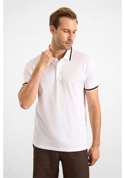 Süvari Beyaz Slim Düz Baskısız Pike Düğmeli Polo Yaka Tişört Sts1014000020-bey