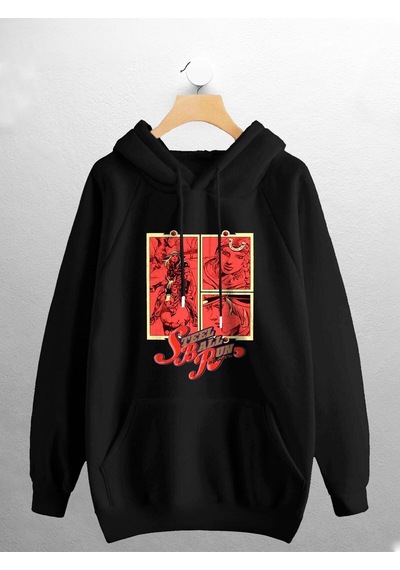 Macklin Unisex Kadın Erkek Steel Ball Run Anime Baskılı Sweatshirt Siyah Mck0921 Siyah
