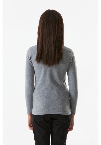 Basic Dik Yaka Kız Çocuk Body 25kcck2367206915-1-gri Gri