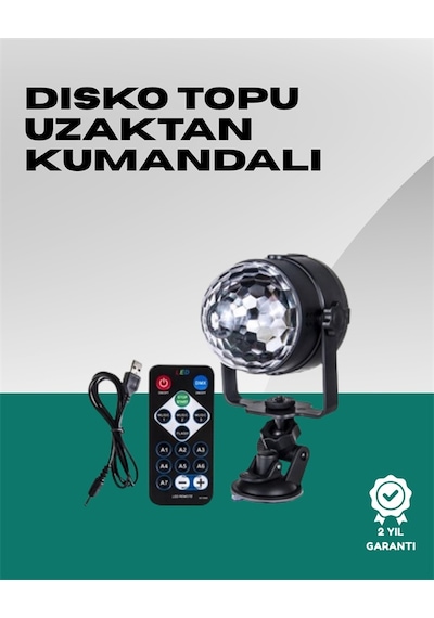 7 Farklı Aydınlatma Modu Ve Ses Sensörlü Disko Topu Lambası Diğer