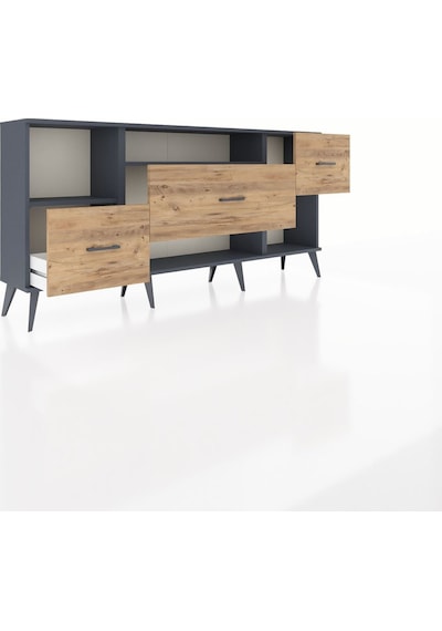 Arges Konsol 2 Raflı 3 Çekmeceli 176x30x83 Antrasit-antrasit/çam Antrasit/çam Arges Konsol 2 Raflı 3 Çekmeceli 176x30x83 Antrasit-antrasit/çam Antrasit/çam