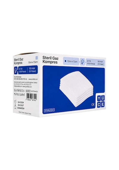 Steril Spanç 7,5 Cm X 7,5 Cm 4 Katlı 100 Adet Kutu