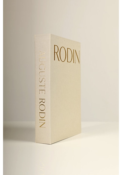 Kumaş Kaplı Rodin Bej Gold Dekoratif Kitap Kutu