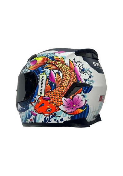 Sway Kapalı Sw 820 Dakar 5 Motosiklet Kaskı Mavi Turuncu