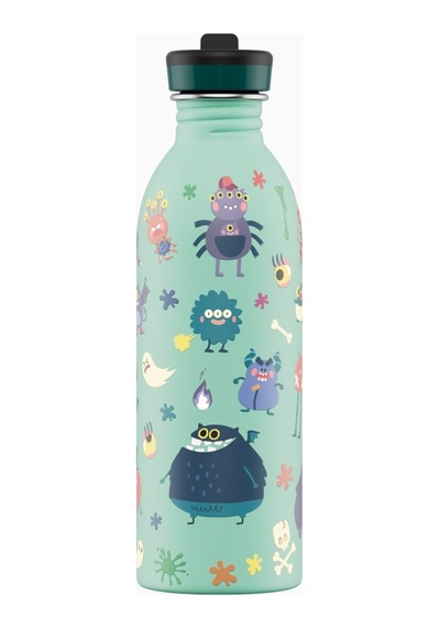 Kids Bottle Spooky Friends Pipetli Paslanmaz Çelik Çocuk Su Matarası 500 Ml Renkli