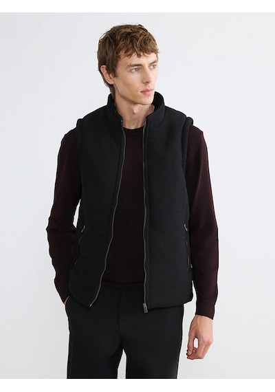 Lc Waikiki Lc Waıkıkı Siyah Slim Fit Dik Yaka Erkek Yelek